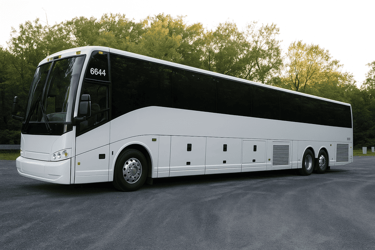 exterior of Charter Bus Rental Missouri City coach bus