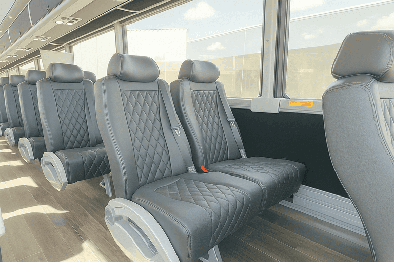 interior of Charter Bus Rental Missouri City charter bus